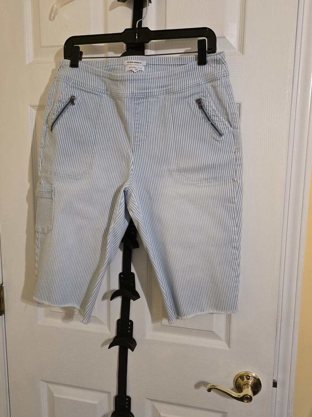 Westbound Light Blue & White Pinstripe Bermudas